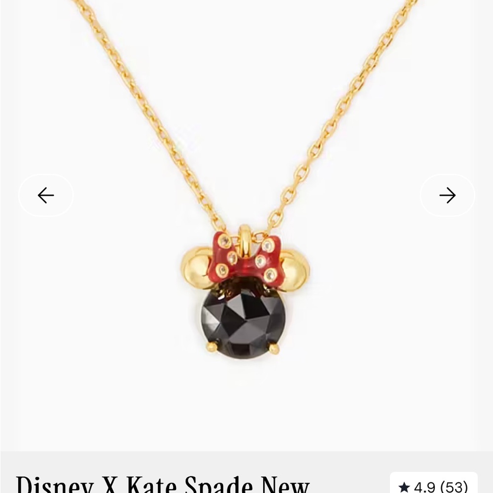 kate spade Gold Tone Mini Mouse Necklace with Black and Red Accents